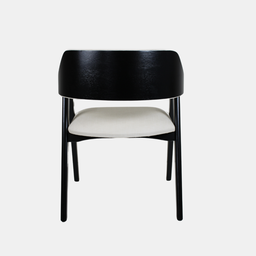 Cadeira de Madeira Viena Encosto Curvado Cor Preto Estofado Facto Garden Branco - 6