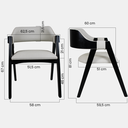 Ver imagem 2 de Cadeira de Madeira Viena Encosto Curvado Cor Preto Estofado Facto Garden Branco