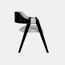 Ver imagem 4 de Cadeira de Madeira Viena Encosto Curvado Cor Preto Estofado Facto Garden Branco