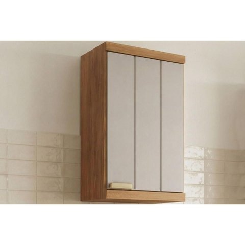 Armário Aéreo Cozinha Elena 1 Porta 40cm Cinamomo/Off MGM