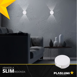 Arandela Luminária Slim Quadrada Parede 2 Fachos Branca G9 - 5