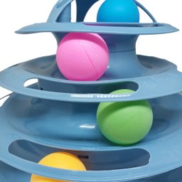 Brinquedo Para Gatos Torre De Bolinhas 4 Andares Interativo MPETSP Torre 4 andares Azul claro - 5