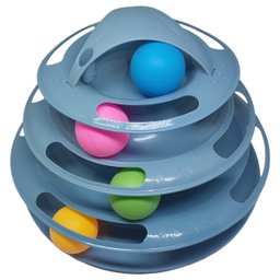 Brinquedo Para Gatos Torre De Bolinhas 4 Andares Interativo MPETSP Torre 4 andares Azul claro - 3