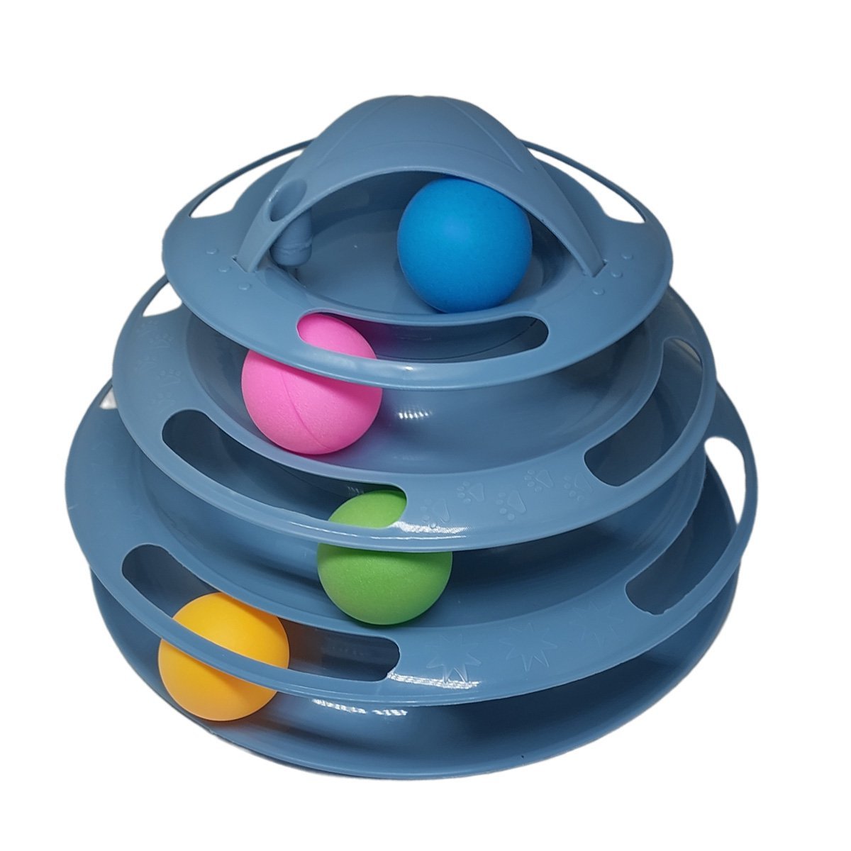 Brinquedo Para Gatos Torre De Bolinhas 4 Andares Interativo MPETSP Torre 4 andares Azul claro - 6