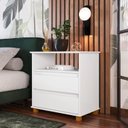Ver imagem 2 de Mini Cômoda Bombe 2 Gavetas - Branco