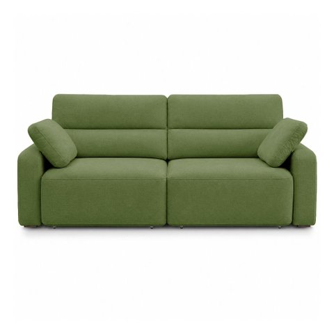 Sofá Sala de Estar Polo Retrátil Reclinável Bipartido 260cm 4 Lugares Bouclê Verde Claro M1 - Monari