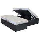 Ver imagem 1 de Cama Box Baú Solteiro: Colchão Ortopédico Herval D28 / Ag65 Frontier + Base Crc Suede Gray(88x188
