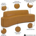 Ver imagem 3 de Sofá 4 Lugares para Sala de Estar Living 230cm Koane D06 Sintético Caramelo - Mpozenato