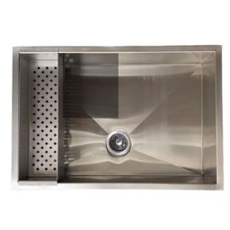 Pia Moderna Para Cozinha Cuba 70 X 40 Aço Inox Com Válvula Oferta + Escorredor Inox - 3