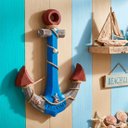 Ver imagem 1 de Âncora Náutica Grande Marítima Decoração Casa de Praia 60cm