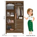 Ver imagem 4 de Guarda Roupa Solteiro Sobral com Cômoda Vênus com Pés e Armário Multiuso New Íris Castanho Wood – Mo