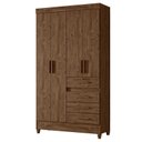 Ver imagem 2 de Guarda Roupa Solteiro Sobral com Cômoda Vênus com Pés e Armário Multiuso New Íris Castanho Wood – Mo