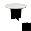 Ver imagem 1 de Mesa de Reunião Redonda 110x110cm Pé Painel Pe25 em MDP Preta com Base Preta