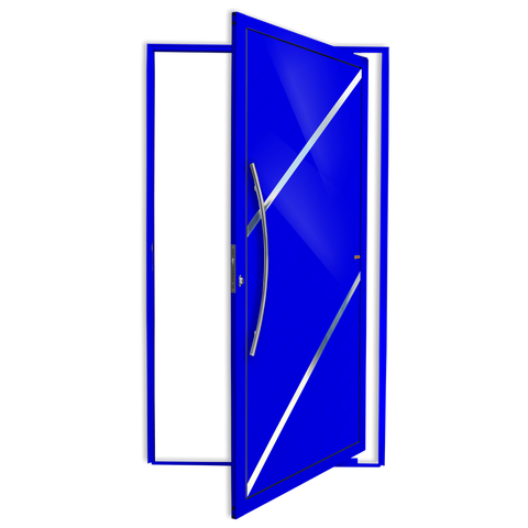Porta Pivotante Alumínio Lambril Duna c/Puxador e.Azul 120 Brimak