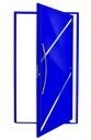 Ver imagem 1 de Porta Pivotante Alumínio Lambril Duna c/Puxador e.Azul 120 Brimak
