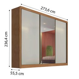 Guarda Roupa Casal com 03 Portas de Correr e 06 Gavetas Sollo Plus Novo Horizonte. - Cumaru com fend - 2