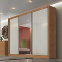 Ver imagem 4 de Guarda Roupa Casal com 03 Portas de Correr e 06 Gavetas Sollo Plus Novo Horizonte. - Cumaru com fend