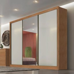 Guarda Roupa Casal com 03 Portas de Correr e 06 Gavetas Sollo Plus Novo Horizonte. - Cumaru com fend - 4