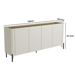 Balcão Buffet 180cm Porta Lisa 100% Mdf com Pés em Metal - 3