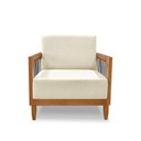 Ver imagem 4 de Poltrona Decorativa Daia Linho Pérola com Pés Palito Confortável Loja Sheep