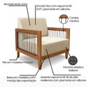 Ver imagem 6 de Poltrona Decorativa Daia Linho Pérola com Pés Palito Confortável Loja Sheep