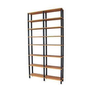 Estante Preta 8 Prateleiras Freijó Evolukit 116x23x221