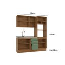Ver imagem 3 de Cozinha Completa 3 Peças Botanic 1 Aéreo Balcão 1 Paneleiro sem Pia M652 Nogueira Verde Oliva