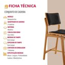 Ver imagem 5 de Conjunto com 2 Banquetas Eva Moderna Linho Preto Imbuia Natural