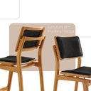 Ver imagem 3 de Conjunto com 2 Banquetas Eva Moderna Linho Preto Imbuia Natural