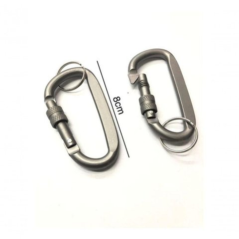 Kit 12 Chaveiro Mosquetão 3017 Metal Alumínio Fumê