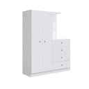 Ver imagem 1 de Guarda Roupas Infantil 2 Portas e Cômoda 4 Gavetas Montessoriano Branco Art In Móveis