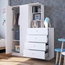 Ver imagem 4 de Guarda Roupas Infantil 2 Portas e Cômoda 4 Gavetas Montessoriano Branco Art In Móveis