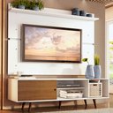 Ver imagem 1 de Rack Madesa Dubai e Painel para Tv até 65 Polegadas com Pés - Branco/rustic 9b9b