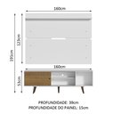 Ver imagem 3 de Rack Madesa Dubai e Painel para Tv até 65 Polegadas com Pés - Branco/rustic 9b9b