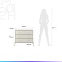 Ver imagem 6 de Cômoda 3 Gavetas Jasper 94 cm - Off White Fosco c/ Champanhe
