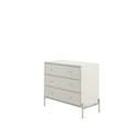 Ver imagem 4 de Cômoda 3 Gavetas Jasper 94 cm - Off White Fosco c/ Champanhe