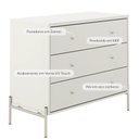 Ver imagem 3 de Cômoda 3 Gavetas Jasper 94 cm - Off White Fosco c/ Champanhe