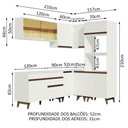 Ver imagem 4 de Armário de Cozinha Completa de Canto 367cm Branco Reims Madesa 01