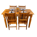 Ver imagem 1 de Mesa Madeira de Demolição 140cm x 70cm com 4 Cadeiras Ana Hickmann Sudeste Rústico