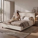 Ver mais imagens de Cama Estofada Queen com Estrutura Reforçada e Design Moderno Milão Bege