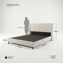 Ver imagem 4 de Cama Estofada Queen com Estrutura Reforçada e Design Moderno Milão Bege