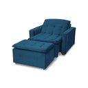 Ver imagem 4 de Poltrona Retrátil/Reclinável com Puff Filadélfia Azul Rec Estofados