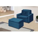 Ver imagem 2 de Poltrona Retrátil/Reclinável com Puff Filadélfia Azul Rec Estofados