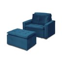 Ver imagem 1 de Poltrona Retrátil/Reclinável com Puff Filadélfia Azul Rec Estofados