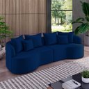 Ver imagem 1 de Sofá Living Decorativo Salinas 2 Lugares com Almofadas 210cm Modulado Veludo Azul G33- Gran Belo