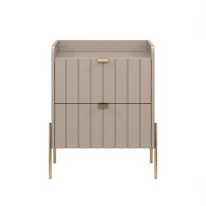 Mesinha de Canto Conect para Quarto Estilo Europeu Classico Moriah 45cm Pes e Puxadores Aço Dourado