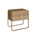 Ver imagem 4 de Mesa de Cabeceira 60cm 2 Gavetas Orgânica Pé Metal Luna Bege