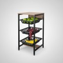 Ver imagem 1 de Fruteira de Chão 3 Cestos Base para Bebedouro Industrial Preta Mdf Amadeirado