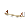 Prateleira de Parede 90 Cm em Mdf com Alça de Couro Sintético Cor Carvalho - 10
