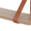 Ver imagem 3 de Prateleira de Parede 90 Cm em Mdf com Alça de Couro Sintético Cor Carvalho